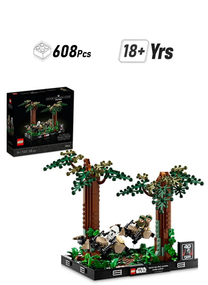 LEGO Star Wars Endor Speeder Chase Diorama Creative Building Set For Adults; Collectible, Brick-Built Scene For Display; A Fun Birthday Gift Idea For Fans (608 Pieces) 75353