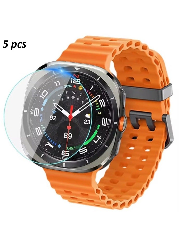Five pcs of clear hydrogel watch screen protectors compatible with Galaxy Watch Ultra - Image 1