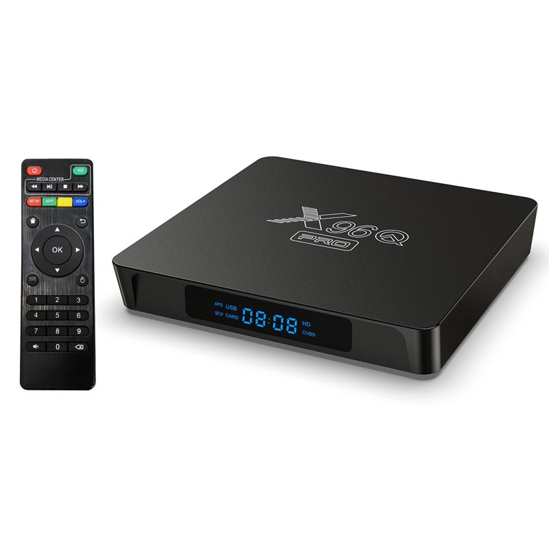 مربع تلفزيون ذكي X96Q PRO بنظام أندرويد 10.0 مشغل الوسائط UHD 4K مع معالج ألوينر H313 رباعي النواة، يدعم تقنية H.265، وايفاي 2.4 جيجا هرتز و5 جيجا هرتز وشبكة محلية سعة 100 ميجابت/ثانية مع وحدة تحكم عن بعد - Image 1