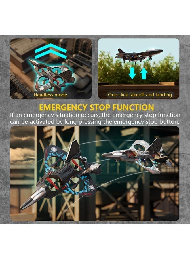 Remote Control Fighter Jet Plane for Kids – 4-Propeller RC Plane Toy with Extra Propellers, USB-C Charging Cable, and Rechargeable Battery – Durable Foam Aircraft for Indoor/Outdoor Flying - Image 4