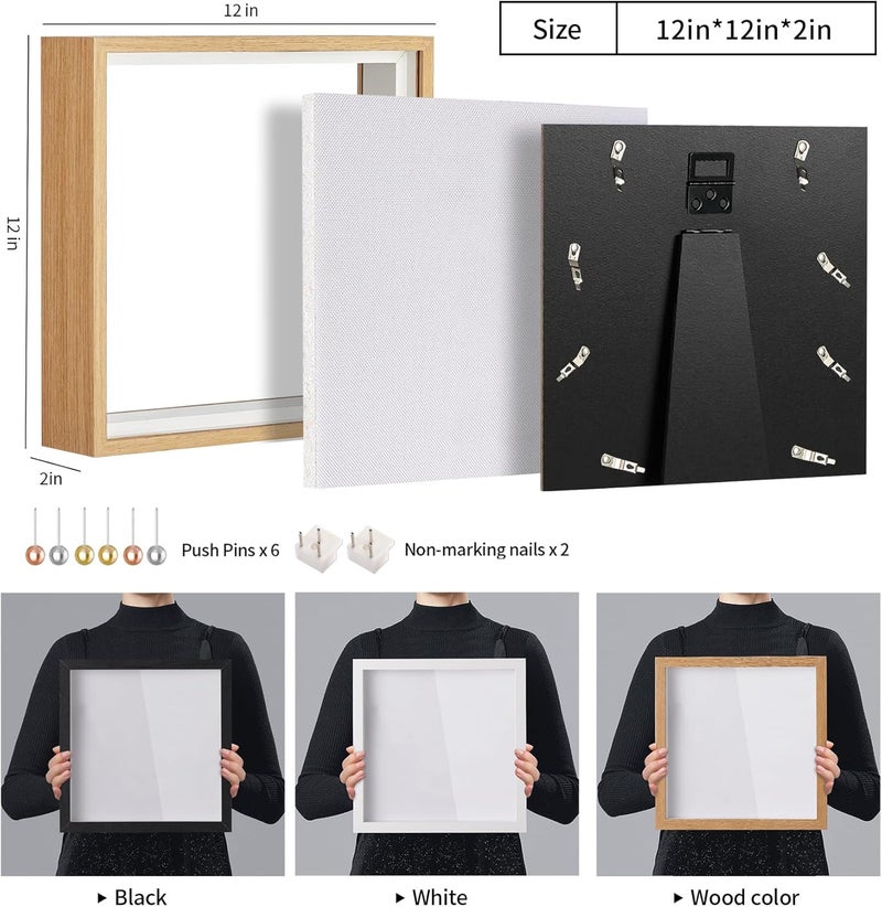Travel Adventure Challenge Archive Shadow Box Picture Frame with Slot,12x12 Travel Ticket Card Memory Box for Keepsake Box, Top Loading Shadow Box Display Case Travel Decor Gift (Brown,12x12) - Image 4