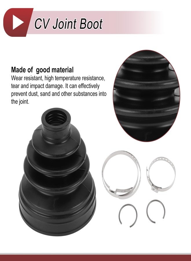 HEROFFIX 1 Set CV Joint Boot Kit for Nissan Maxima 2002 for Nissan Juke 2014-2017 Inner Constant Velocity Joint Boot W/Clamps No.397416N225 Black Rubber - Image 5