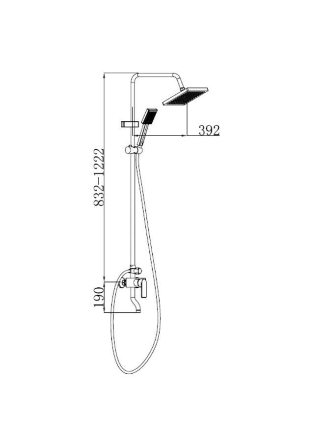 milano Matte Black Shower System with Handheld & Rain Shower Head - Image 5