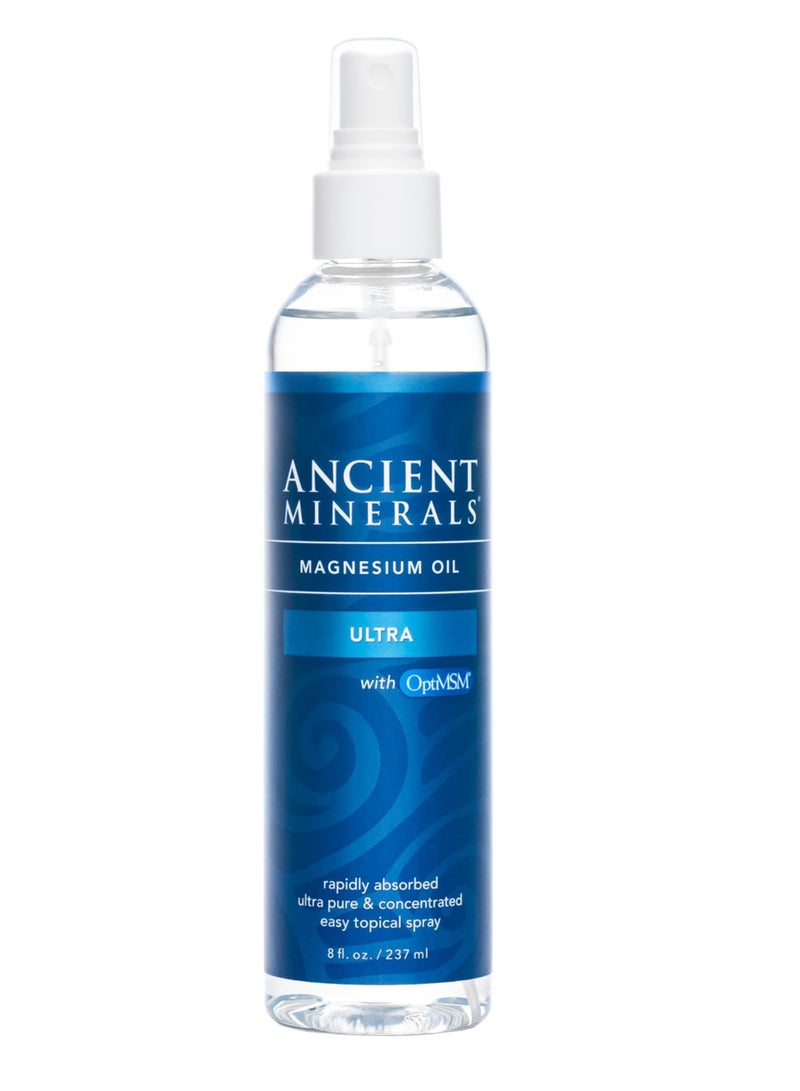 Ancient Minerals Magnesium Oil Spray  Topical Magnesium for Skin Application 8oz