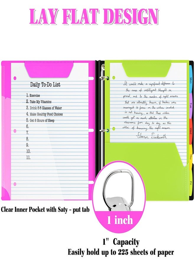 INFUN 1 Inch Telescoping 3 Ring Binder - 1PCS-Pink - Image 3