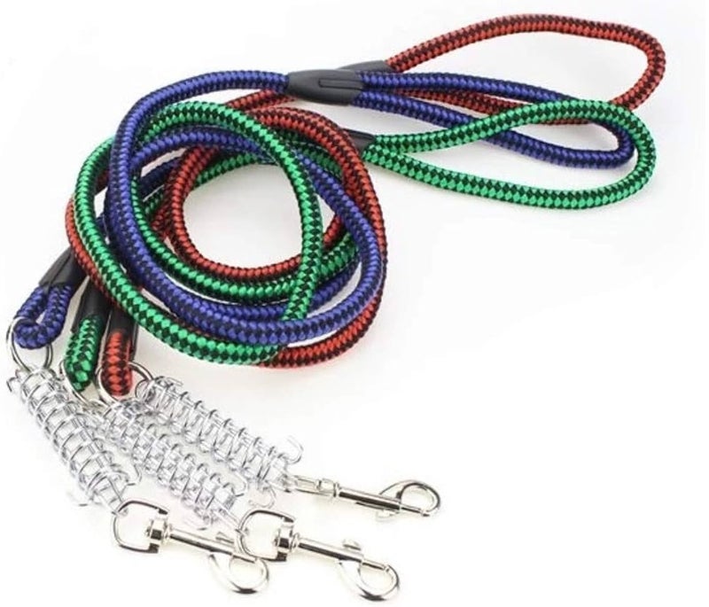 Checkered Design Dog Leash With Spring (63 cm Long) - Blue - Image 3
