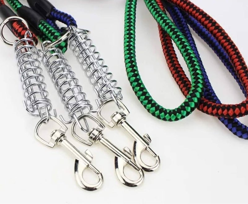 Checkered Design Dog Leash With Spring (63 cm Long) - Blue - Image 4