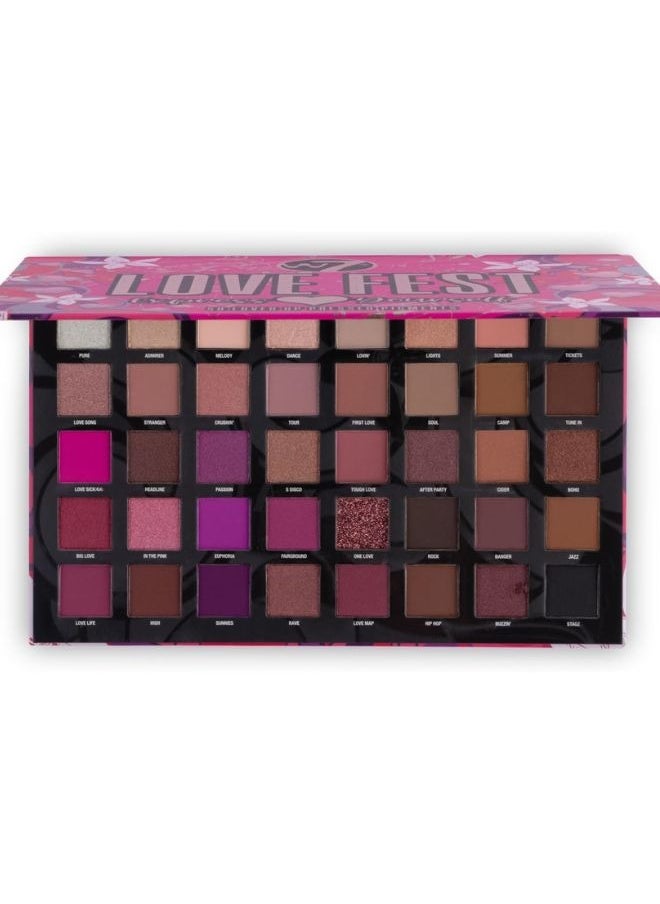 W7 Cosmetics W7 Love Fest Pressed Pigment Palette - 40 Playful Party Colours With Matte, Shimmer, Glitters - Flawless Long-Lasting Bold Makeup  - Image 1