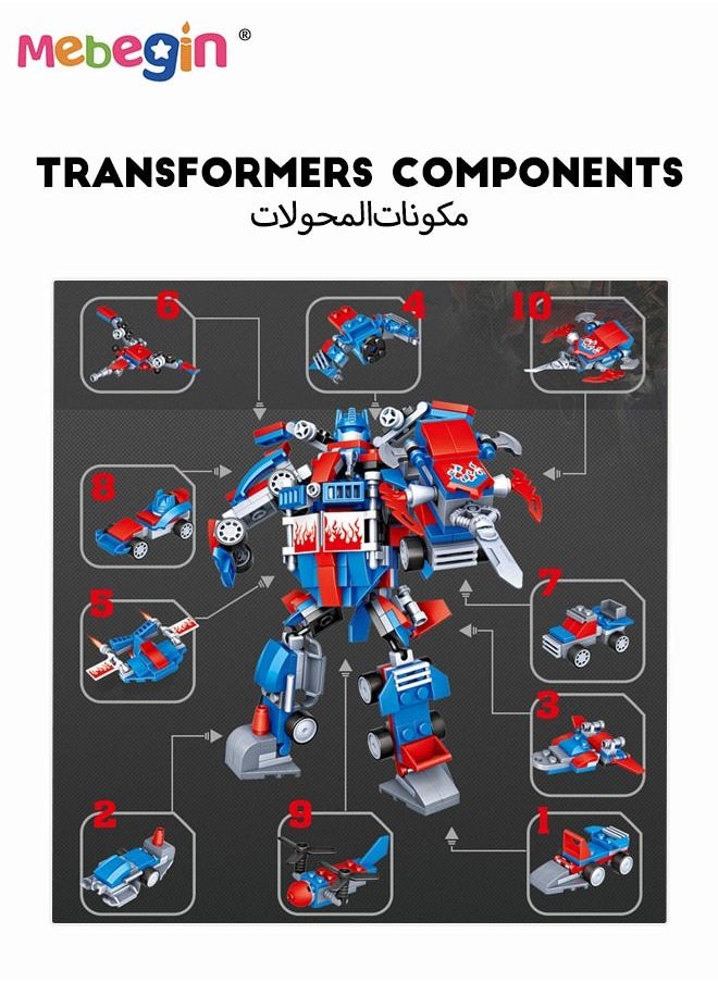 MEBEGIN 10 In 1 Transformers Toy with Multiple Playstyles, Fun Robot Car Toy, Vehicles Transform Robot Toy, Multifunctional Blocks Building Toys, Easy to Assemble, Ideal Gift for Kids for Any Festivals and Occasions  - Image 4