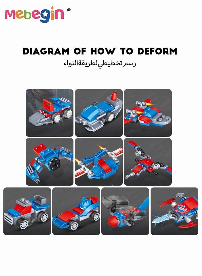 10 In 1 Transformers Toy with Multiple Playstyles, Fun Robot Car Toy, Vehicles Transform Robot Toy, Multifunctional Blocks Building Toys, Easy to Assemble, Ideal Gift for Kids for Any Festivals and Occasions