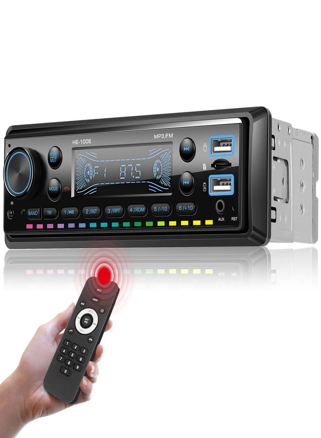 AMprime Single Din Car Stereo Marine Radio Bluetooth Multimedia Car Audio Receivers with Digital LCD Display FM Car Radio USB/SD/AUX-in MP3 Multimedia Player Lossless Sound Quality Quick Charge+Remote Control - Image 1
