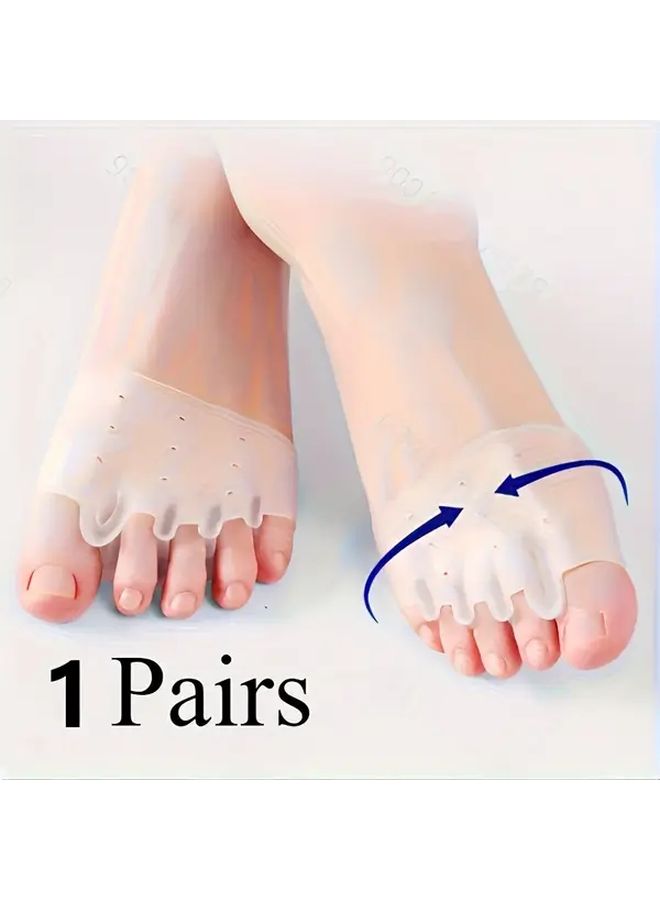 2 Pack Transparent Rubber Toe Separators with Bunion Support for Foot Alignment - Image 2