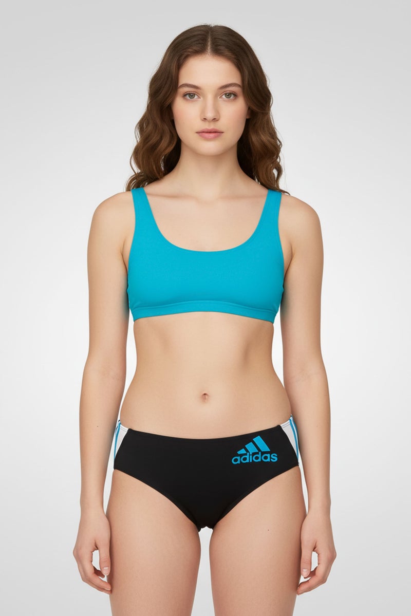Adidas بيكيني بشعار علامة تجارية للنساء، أسود - Image 1