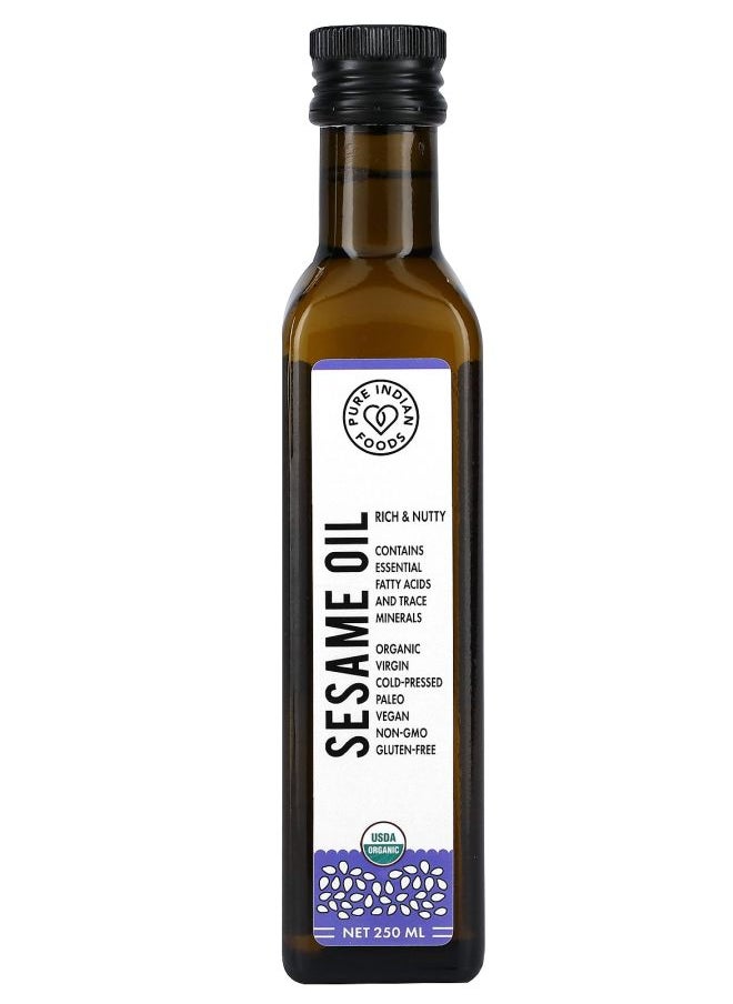 Pure Indian Foods Organic Cold Pressed Virgin Sesame Oil 250 ml 