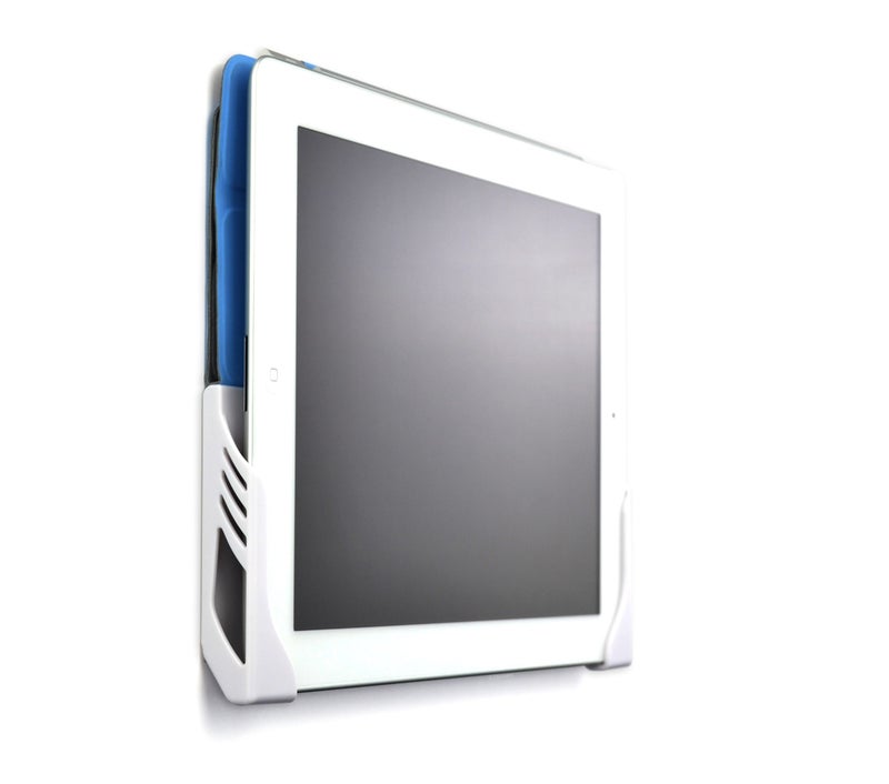 Dockem Koala Tablet Wall Mount - Screw-in Version: Universal Dock for iPads, iPad Air/Mini/Pro, Samsung Galaxy Tab/Notes, Android Tablets and More [White Brackets] - Image 1