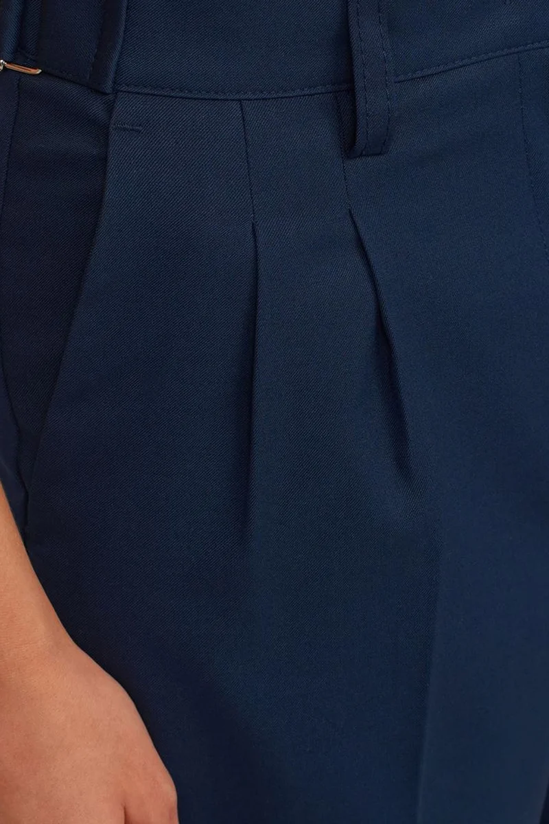 Dilvin Navy Blue DILVIN High-Waist Belted Wide-Leg Shorts for Women | Best Price UAE