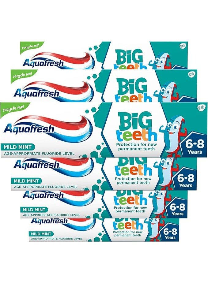 Big Teeth Toothpaste, for Kids Teeth, 6-8 Years, 50ml - Pack of 6