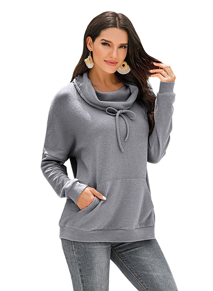 Loquat Loose Long Sleeve Solid Cashmere Pullover Grey  - Image 3