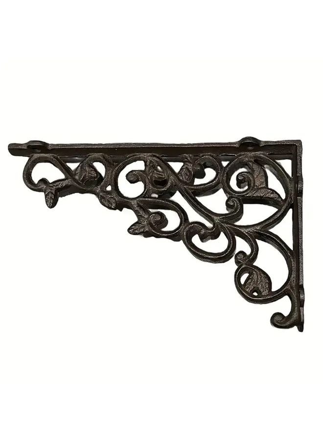 Cast Iron Wall Mounted Shelf Bracket Heavy Duty Wicker Style Single Layer Display Stand - Image 5
