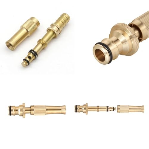 RecDec 2 Pack High Pressure Hose Nozzle with Quick Connect Fittings and Barb Fitting Brass Adjustable Twist Pressure Jet Nozzles for Water Hose Sprayer Garden Hose Car Wash 1/4 inch Water Tubing - Image 4