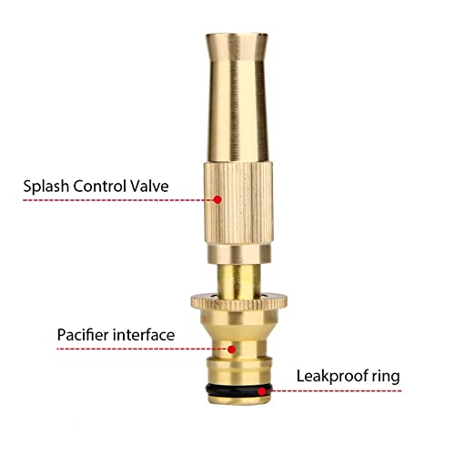 RecDec 2 Pack High Pressure Hose Nozzle with Quick Connect Fittings and Barb Fitting Brass Adjustable Twist Pressure Jet Nozzles for Water Hose Sprayer Garden Hose Car Wash 1/4 inch Water Tubing - Image 5