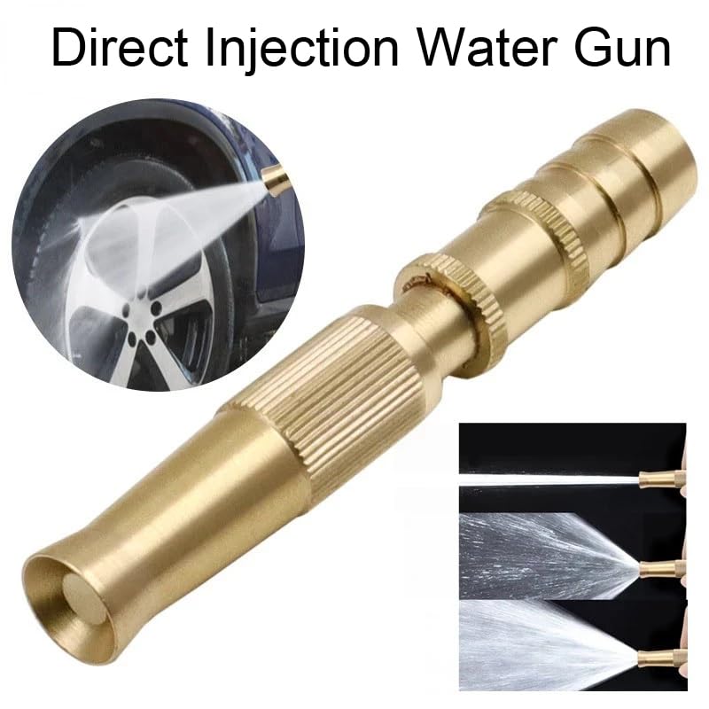 RecDec 2 Pack High Pressure Hose Nozzle with Quick Connect Fittings and Barb Fitting Brass Adjustable Twist Pressure Jet Nozzles for Water Hose Sprayer Garden Hose Car Wash 1/4 inch Water Tubing - Image 3