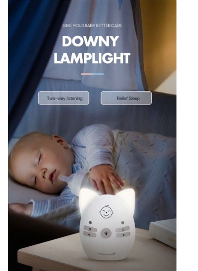 Wireless Audio Baby Monitor Two-way Talk Back Long Range Transmission VOX Mode Night Light Music Play Volume Adjustment Dual Power Supply - Image 3