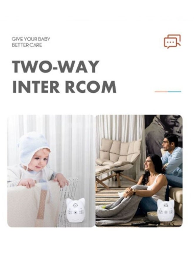 Wireless Audio Baby Monitor Two-way Talk Back Long Range Transmission VOX Mode Night Light Music Play Volume Adjustment Dual Power Supply - Image 4