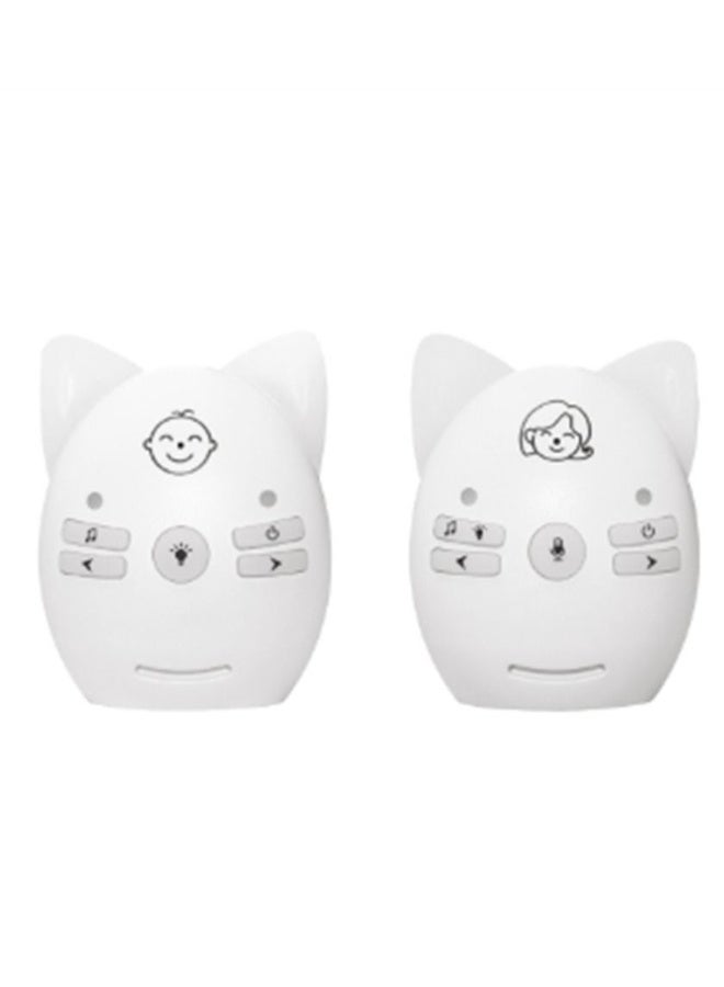 Wireless Audio Baby Monitor Two-way Talk Back Long Range Transmission VOX Mode Night Light Music Play Volume Adjustment Dual Power Supply - Image 1