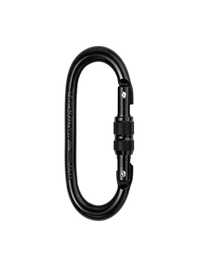 GDK2 Defender CE Certified 25kN Screwgate Locking Carabiner in Size 4.21 x 2.24 inch, Heavy-Duty Carabiners for Climbing, Rappelling, and Mountaineering, Carbon Steel, Midnight Black, 1 Pack - Image 1