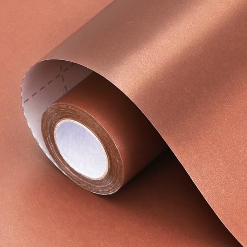 Donyang Chocolate Brown Wrapping Paper, 17inch x 33ft Solid Color Pearly Lustre Paper, Dark Brown Craft Gift Wrapping Paper for Father's Day, Birthday, Christmas, Baby Shower, DIY Invitations, Arts & Crafts - Image 1