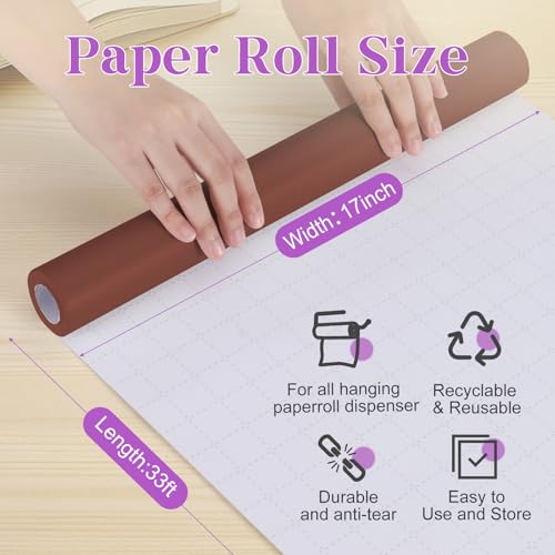 Donyang Chocolate Brown Wrapping Paper, 17inch x 33ft Solid Color Pearly Lustre Paper, Dark Brown Craft Gift Wrapping Paper for Father's Day, Birthday, Christmas, Baby Shower, DIY Invitations, Arts & Crafts - Image 3