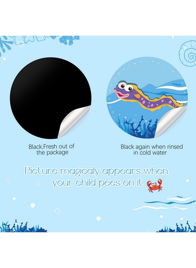 Geyee 24 Pcs Potty Training Stickers Potty Stickers Reusable Potty Training Reveal Stickers Potty Training Seat Stickers Color Changing Sticker Toilet Targets(Marine Animal) - Image 2