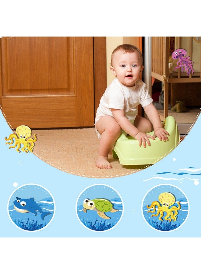 Geyee 24 Pcs Potty Training Stickers Potty Stickers Reusable Potty Training Reveal Stickers Potty Training Seat Stickers Color Changing Sticker Toilet Targets(Marine Animal) - Image 5