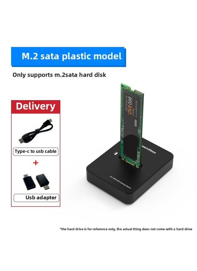 Generic M2 Dual Protocol Nvme/sata Hard Disk Holder Usb3.1 Notebook Solid State SSD External Mobile Hard Disk Box Socket-Color:Sata Single Protocol Base  - Image 1