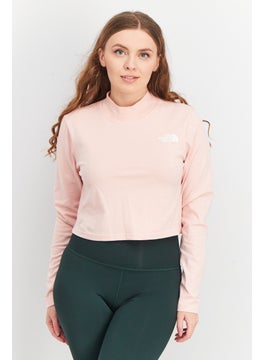 Women Sportswear Fit Brand Logo Training Top, Pink