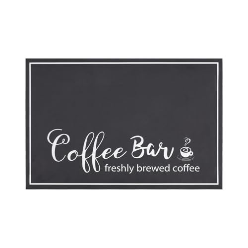 Findosom 12"x 20" Dish Drying Mat, Super Absorbent & Cuttable Coffee Mat, Hide Stain Bar Mat for Kitchen Counter, Coffee Bar Accessories, Black - Image 1