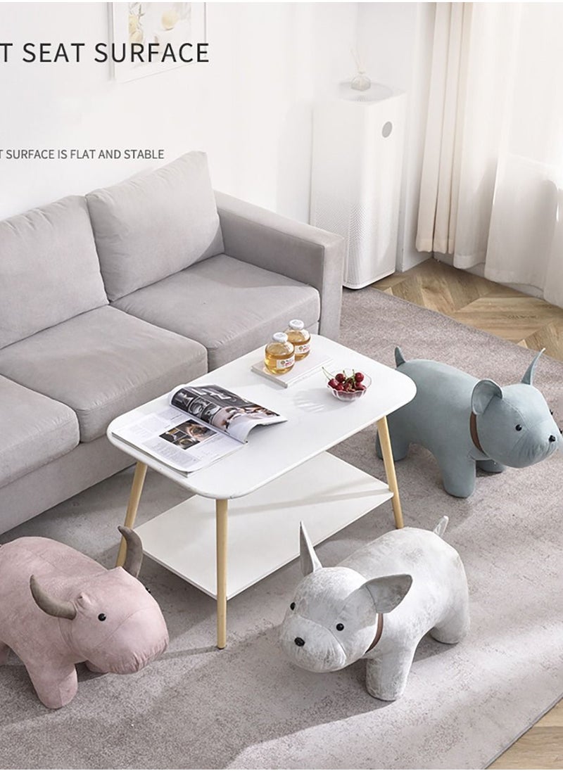 Merry Moments Animal Stool Cartoon Stool Changing Shoes Sofa Door Side Stool Footstool Gaming Bench Living Room Kid Stool White  - Image 5