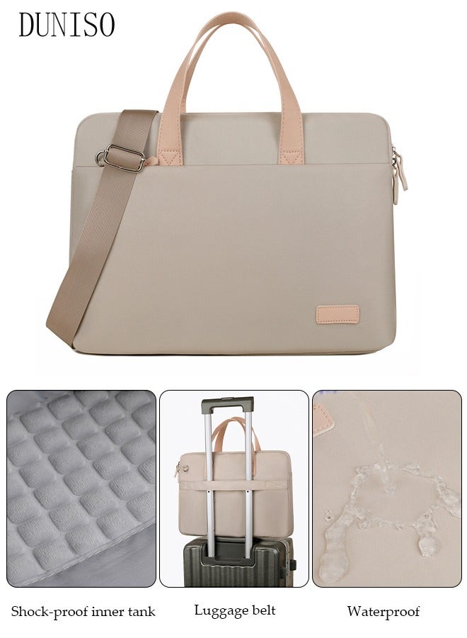 DUNISO 15.6 Inch Laptop Bag with Multi Compartment Lightweight Laptop Hand Bag Crossbody Bag Travel Business Briefcase Water-Resistant Dust-proof Shoulder Messenger Bag for Women Work Office  - Image 1