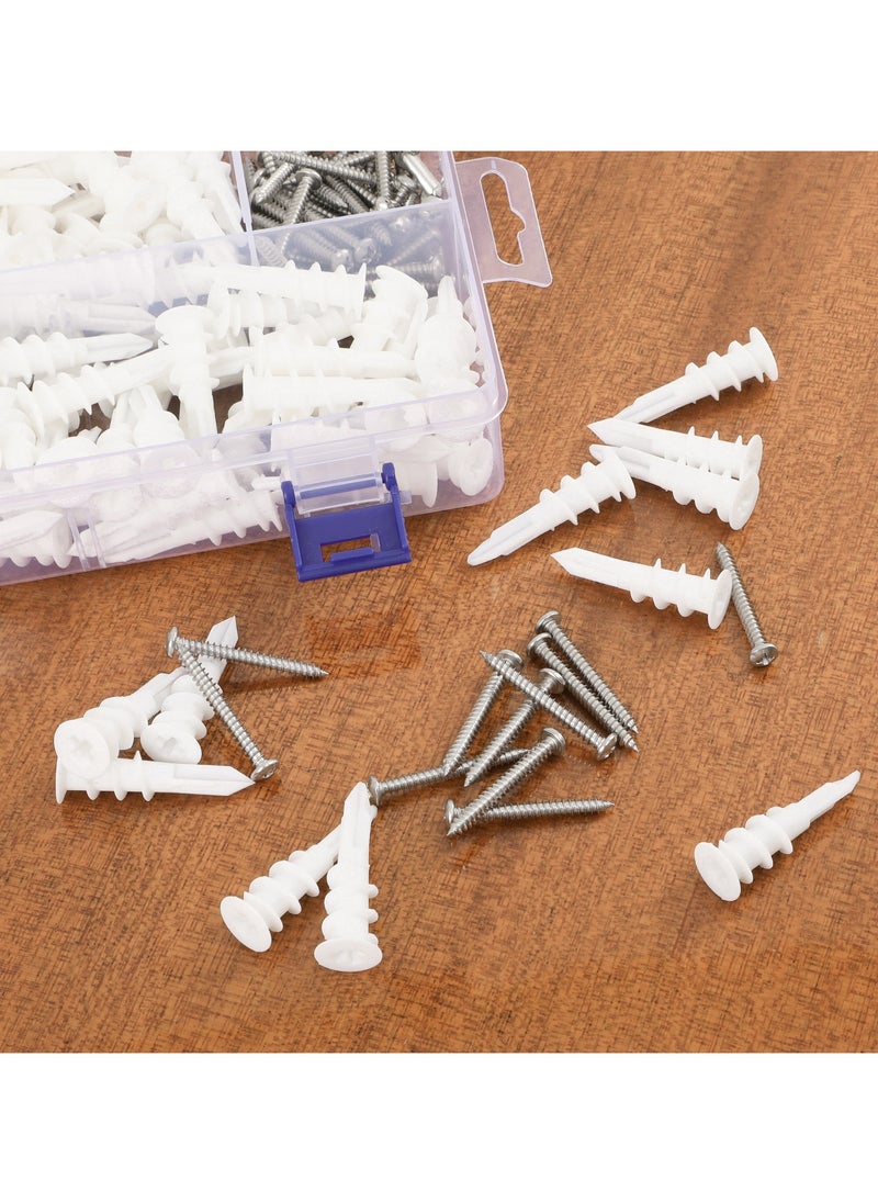 ZFHDBM Self Drilling Drywall Anchors, 240PCs Dry Wall Anchors and Screws Kit for Hanging Sheetrock, 120 Self-Tapping Plastic Drywall Hangers 120 Sheet Rock Screws, Heavy Duty 75LB Hanging ZFHDBN  - Image 2