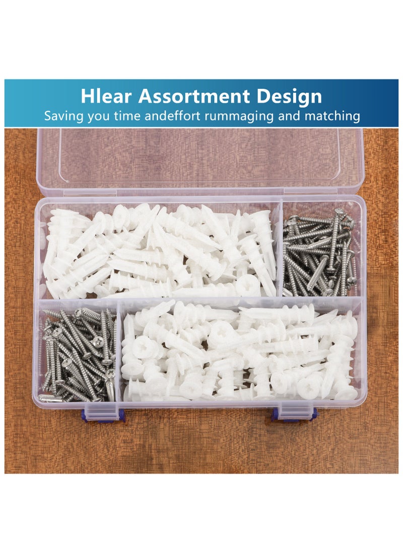 ZFHDBM Self Drilling Drywall Anchors, 240PCs Dry Wall Anchors and Screws Kit for Hanging Sheetrock, 120 Self-Tapping Plastic Drywall Hangers 120 Sheet Rock Screws, Heavy Duty 75LB Hanging ZFHDBN  - Image 5