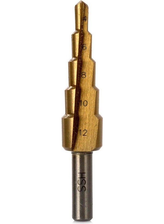 TiTi 5090 Hss Stepped Drill Bit Punch Sheet Metal Drill 4-12 mm  - Image 1