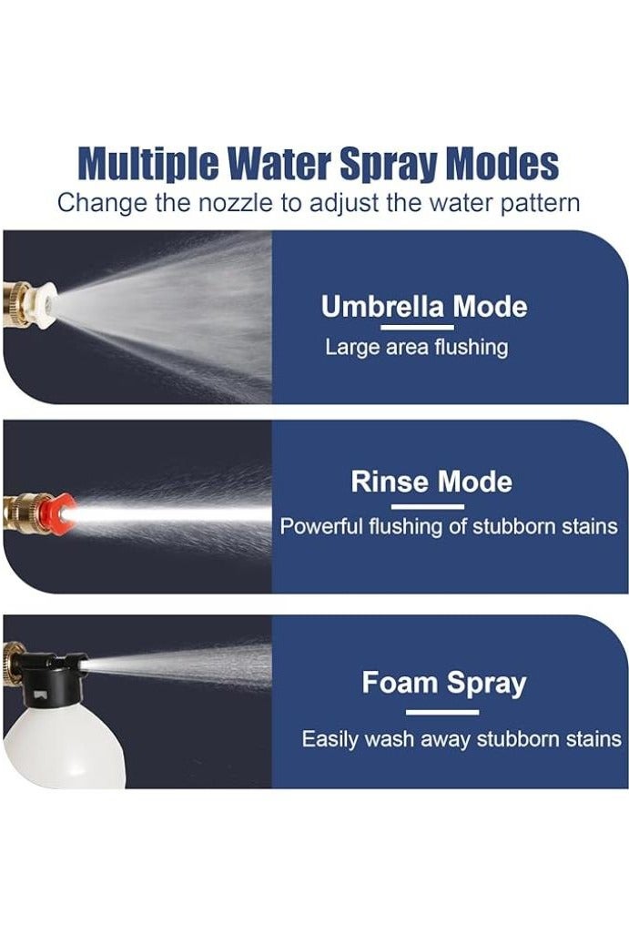 Portable High Pressure Water Gun,Rechargeable Cordless Pressure Washer With Two 48V Lithium Battery, 5 m Hose and 3 Nozzles, Portable Washer Gun or Electric Washing Gun for Washing Cars, Floors, Garden. - Image 3