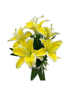 BABAZAM Artificial Flower Pot with Plastic Vase Table Top Plant for Table Kitchen Dining Living Room Home Spring Décor Yellow 21x9x9cm  - Image 3