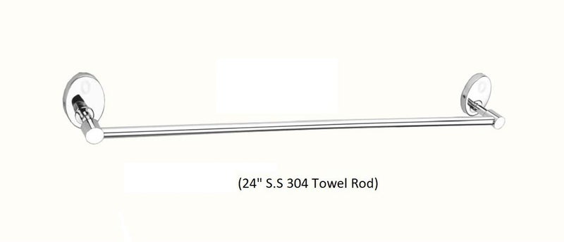 Keepwell Anti-Rust 304 Grade Stainless Steel Towel Rod (Ellips Series) / Towel Bar/Towel Holder/Towel Stand for Home & Bathroom - Image 2