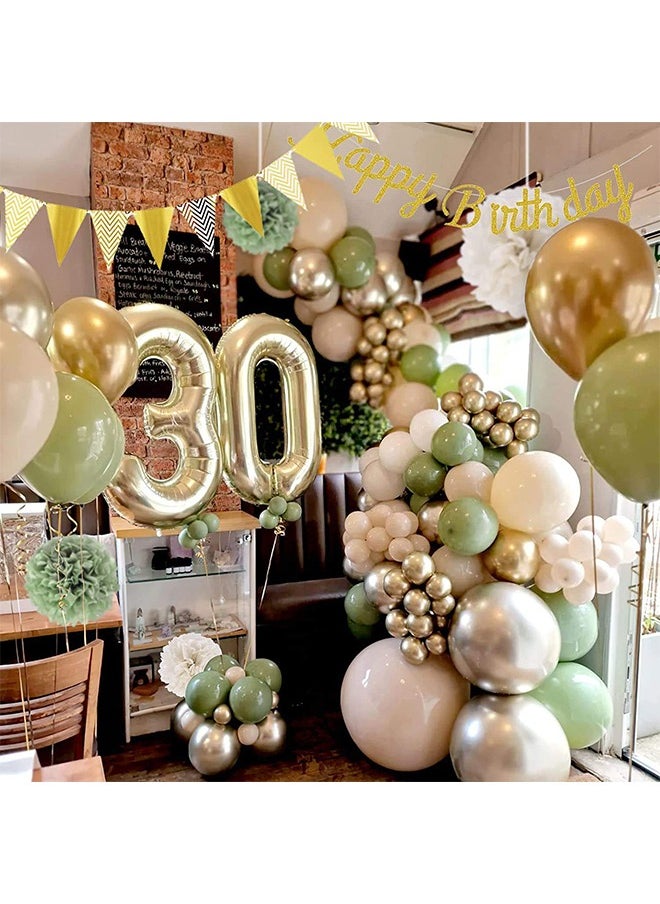 Arabest - Multicolour Birthday Party Balloon Set, 58 PCS Birthday Decorations, Include Paper Hanging Birthday Banner, Confetti Balloon, Tissue Pompoms, Party Decoration Ambiance Set for Graduation, Baby Shower, Wedding, Birthday - Image 1
