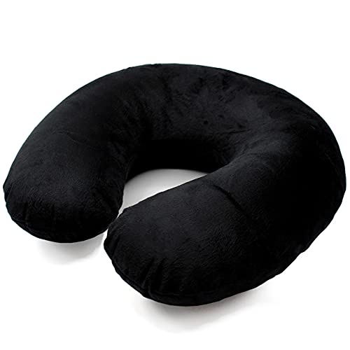 Dream Essentials Wild Essentials Inflatable Travel Neck Pillow, U-Shape with Washable Soft Cover (Black) - Image 4
