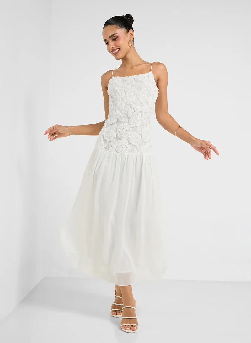 Ginger Floral Appliqué Dress