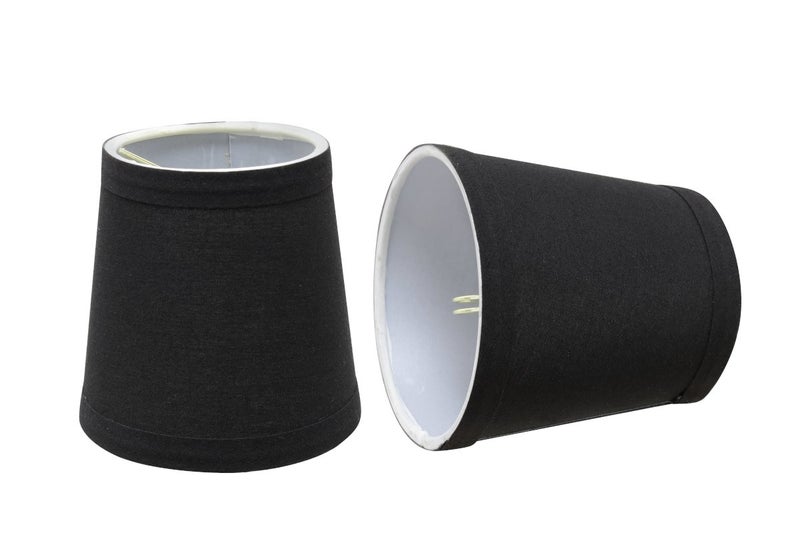 Aspen Creative 320462B Hardback Empire ClipOn Chandelier Lamp Shade Black 3 Top x 4 Bottom x 4 Slant Height Set of 2