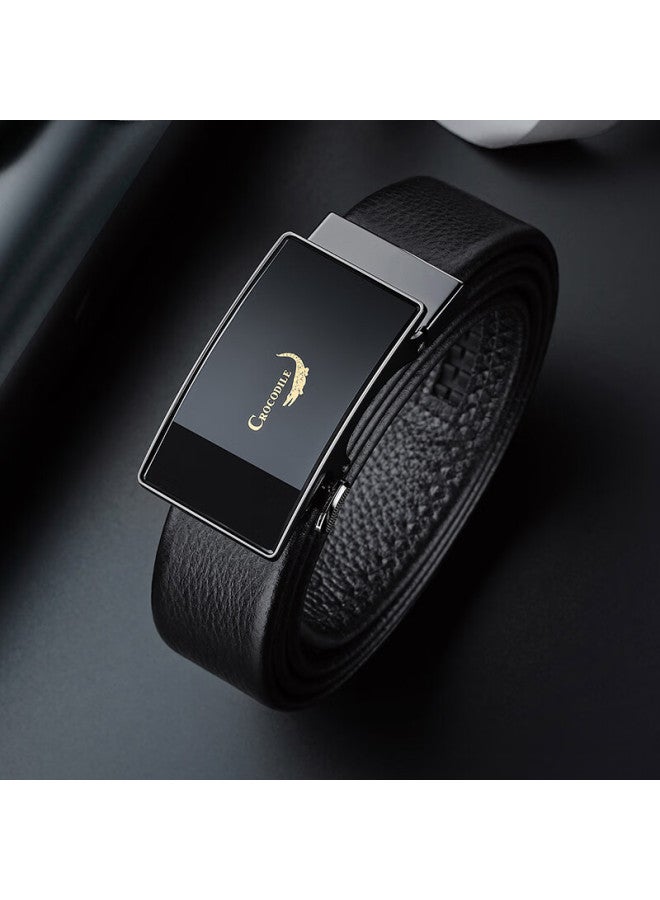 Crocodile New Year Gift, Fashionable Top-grain Leather Men's Belt, Business Casual Automatic Buckle Youth Waistband For Me - Image 3